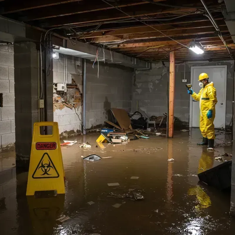 Flooded Basement Electrical Hazard in Yorkville, IL Property